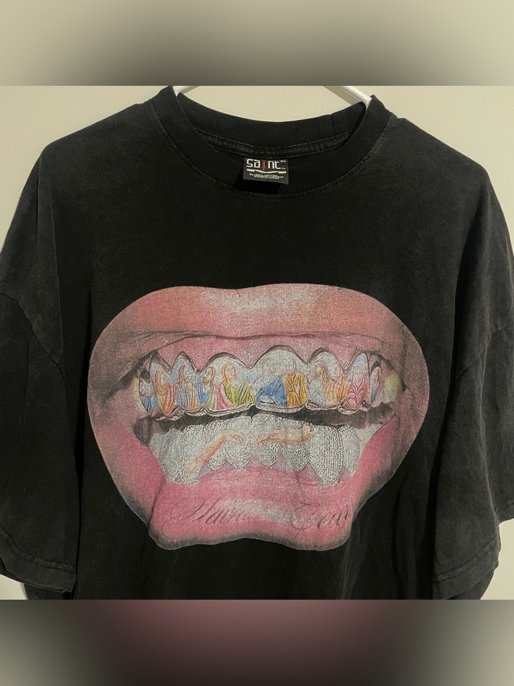 Saint Michaels Jesus Tee Size XL Drunk On Wine Graphic Grunge Hip Hop Japan
